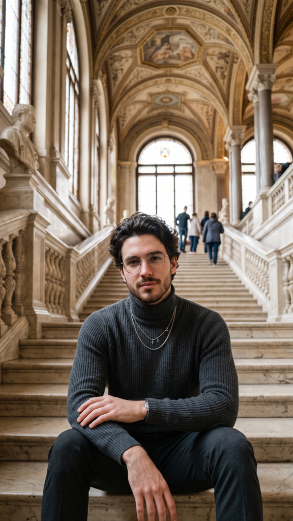 Gemini AI Photo Prompt for Boys Soft Luxury Museum Portrait